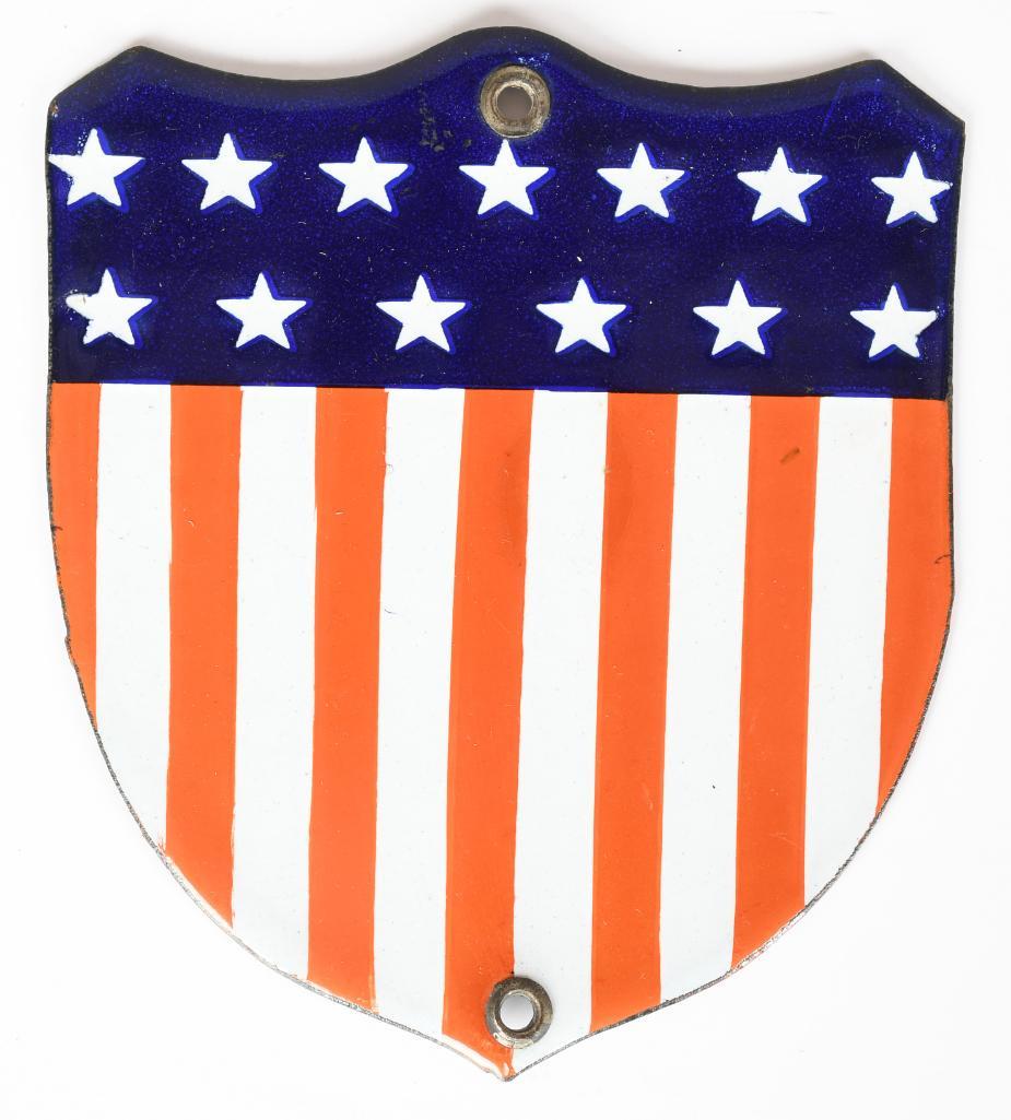 Red, White & Blue w/Stars & Stripes Porcelain Shield (1 of 5)