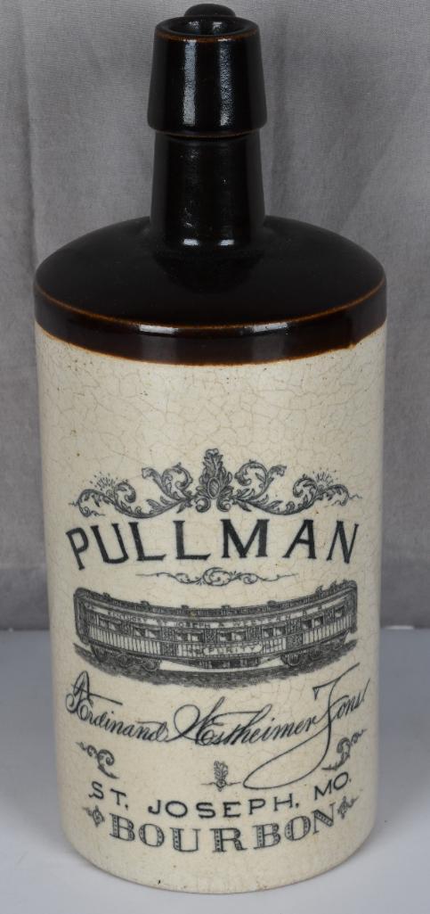 Pullman St. Joseph, Mo. Bourbon Ceramic Bottle (1 of 4)
