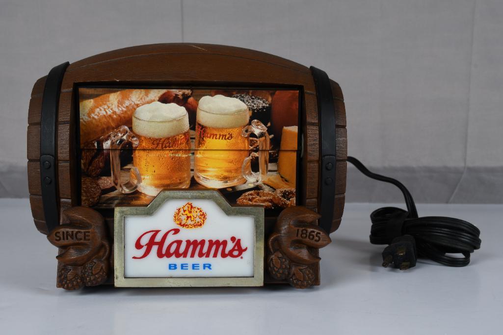 Hamm's Beer Lighted Rolodex Style Sign (1 of 5)