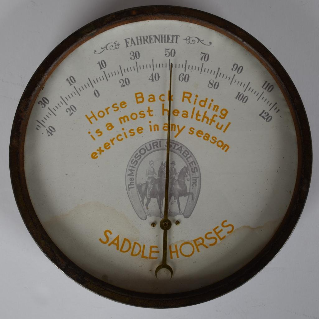 The Missouri Stables "Saddle Horses" Round Thermometer (1 of 5)