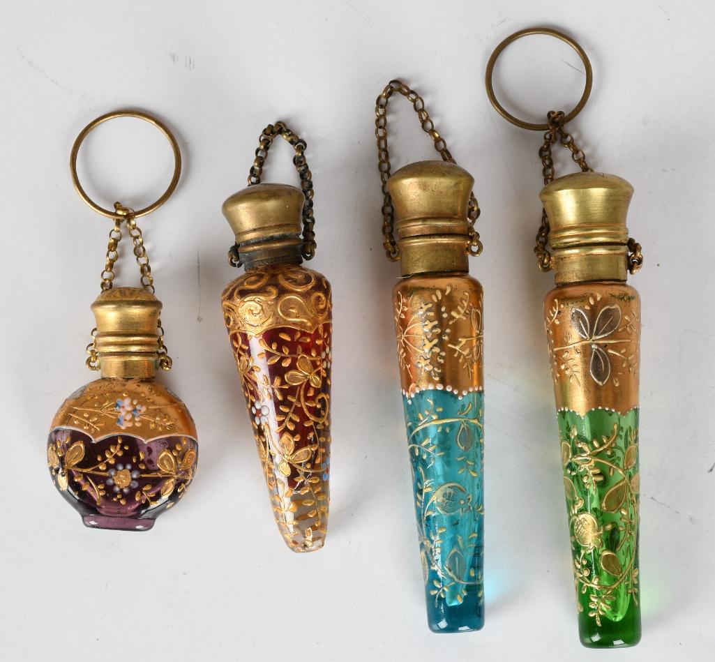 Lot of 4- Moser Gilded Chatelaine Bottles (1 of 4)