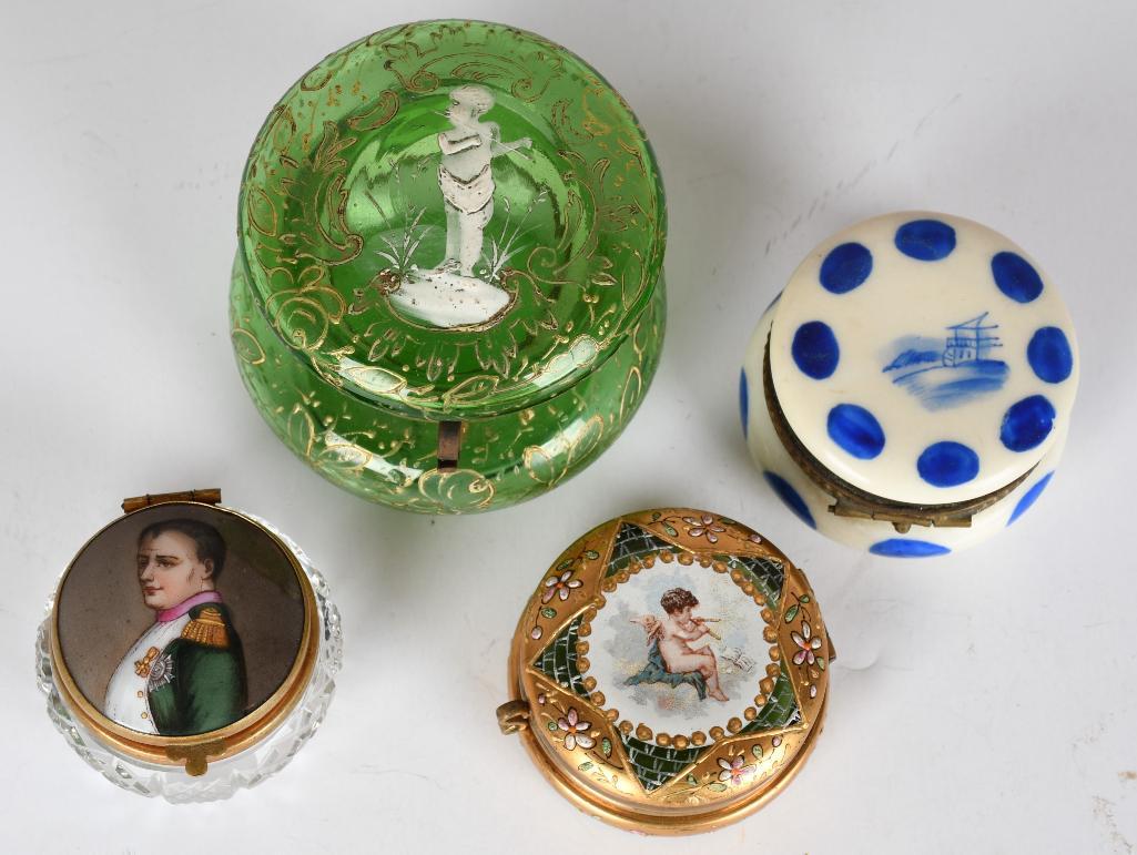 Lot of 4- Hinged Trinket/Pill Boxes (1 of 6)