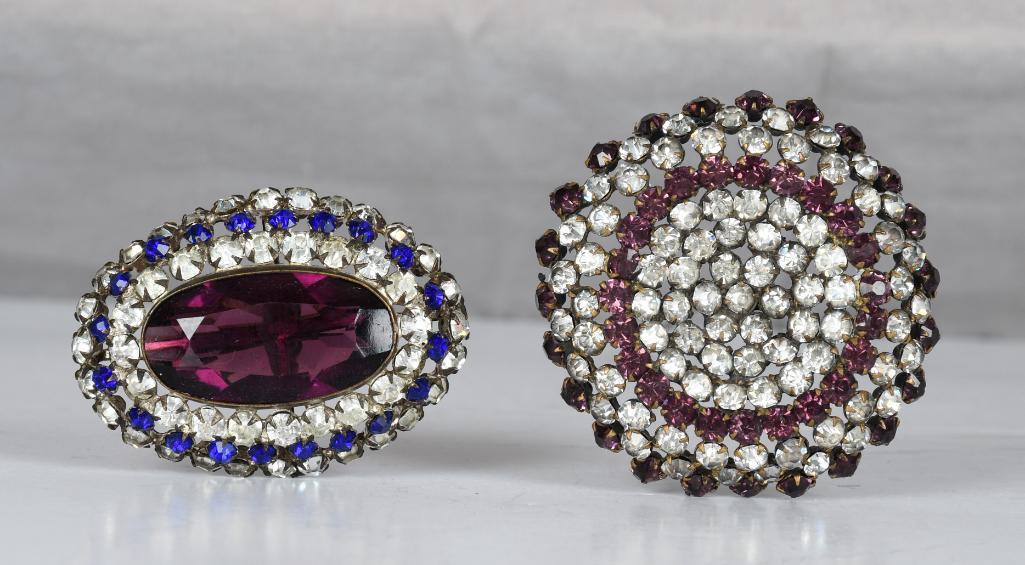 Lot of 2- Antique Rhinestone Hat Pins (1 of 4)