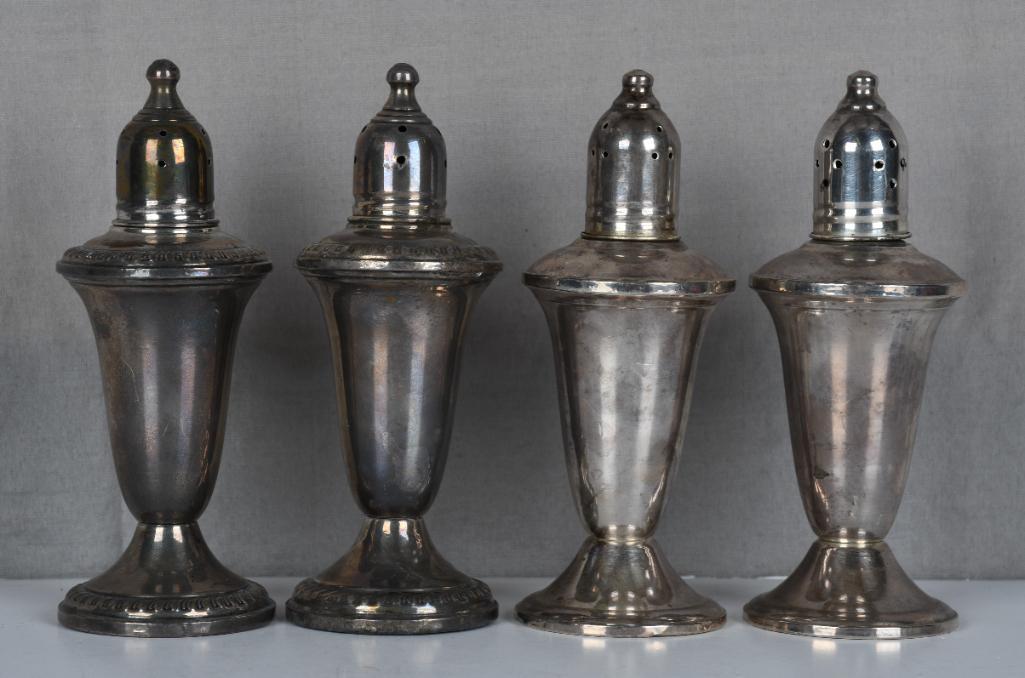 Lot of 4- Two Sterling Silver Salt & Pepper shaker sets (1 of 5)