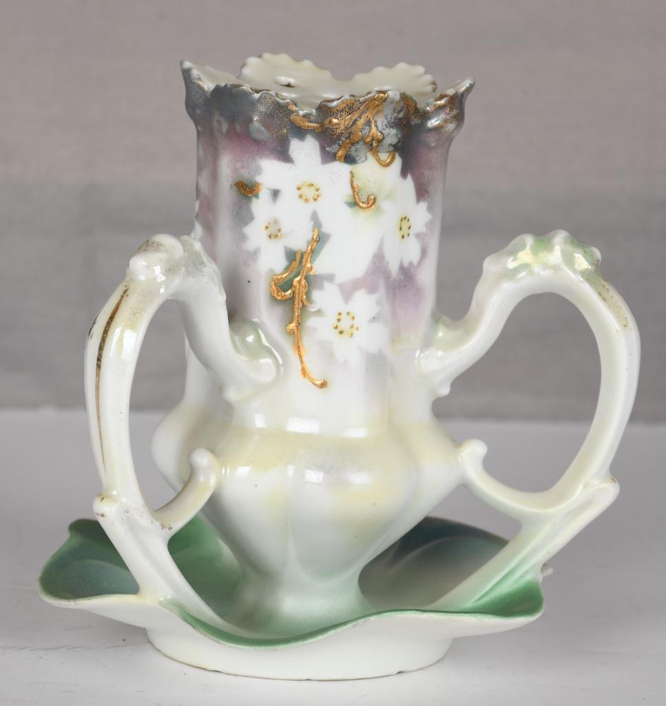 Rs Prussia Hand Painted Hat Pin Holder w/ 3 handles (1 of 5)