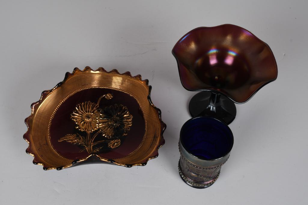 Lot of 3- Carnival Glass Pieces (1 of 6)