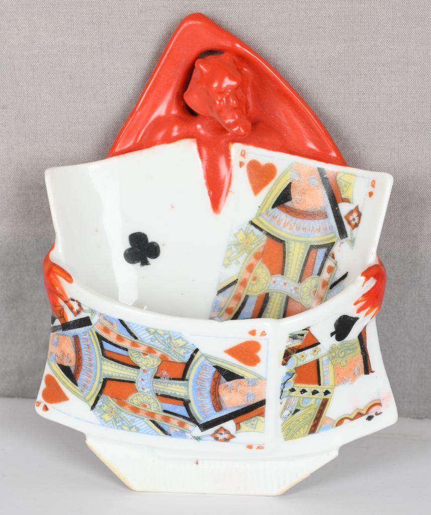 Royal Bayreuth Porcelain Devil w/Playing Cards 5" Match (1 of 4)