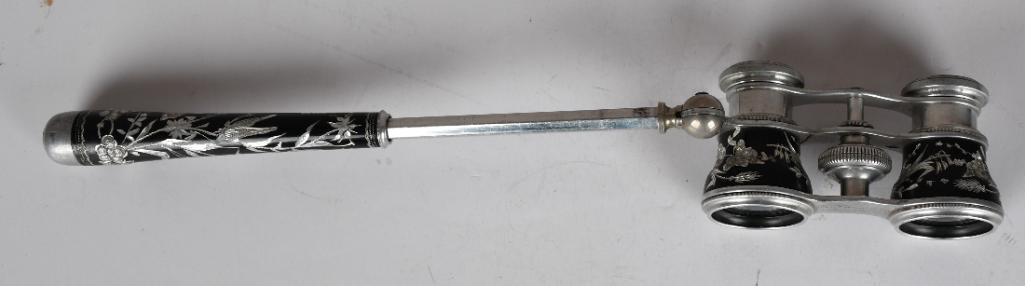 The Elite Paris Black w/ Silver Etched Opera Glasses (1 of 6)