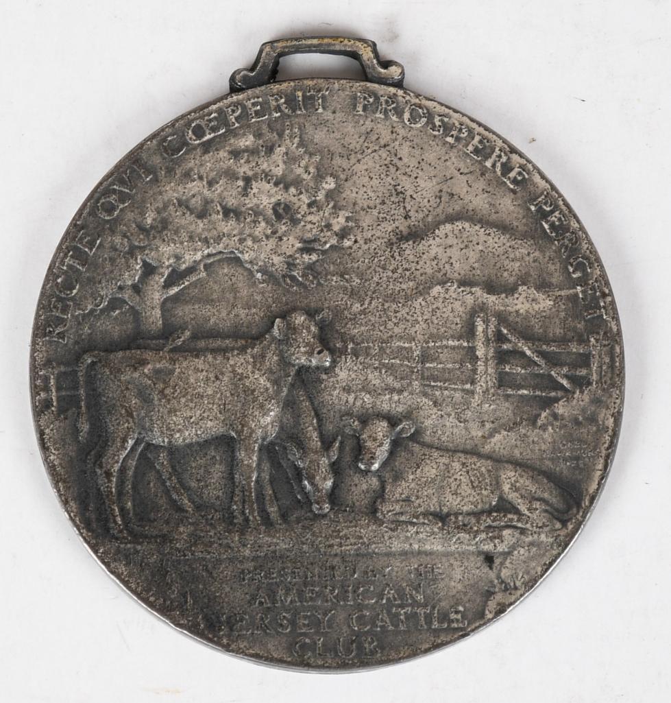 American Jersey Cattle Club Silver Watch Fob (1 of 3)