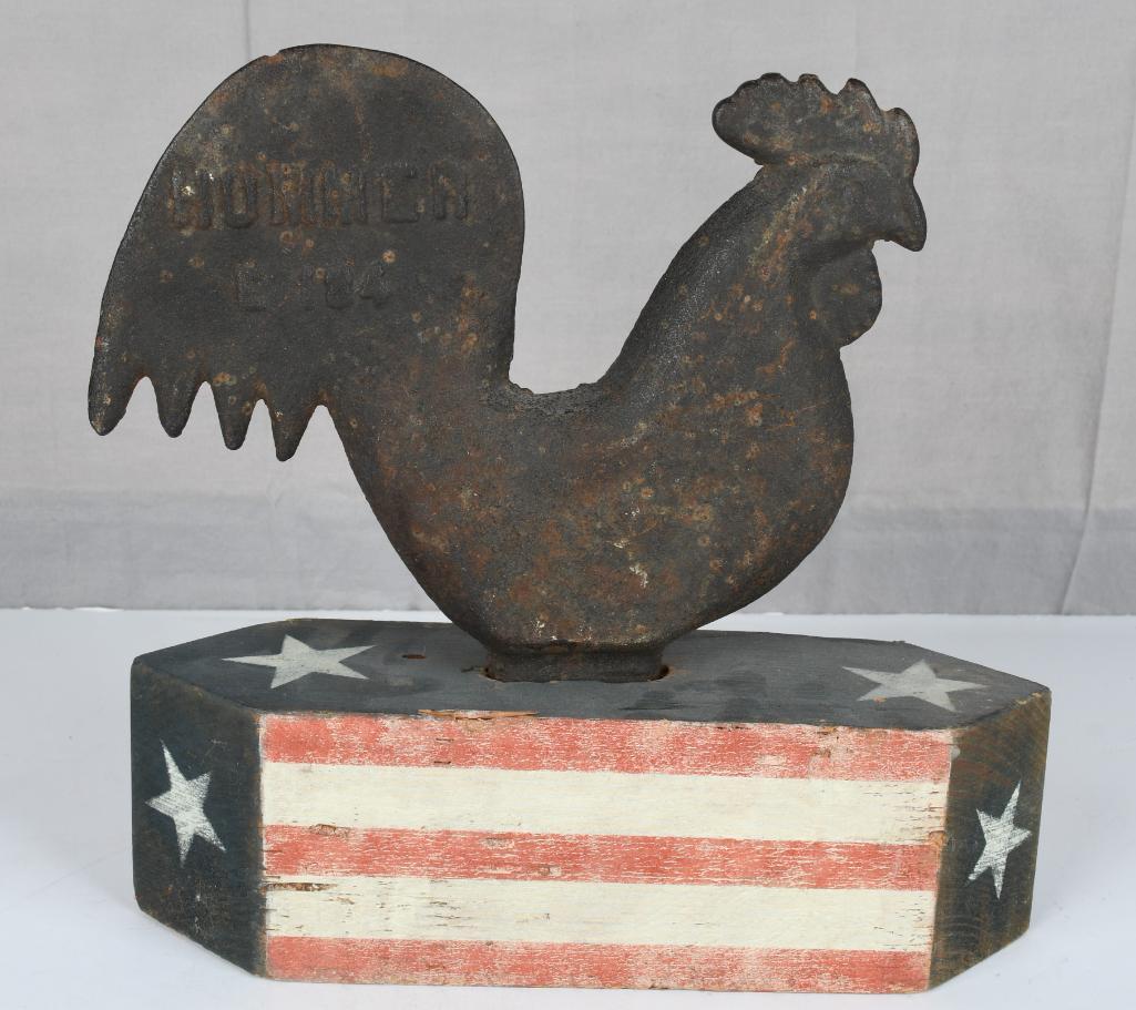 Hummer E184 Cast Iron Rooster Windmill Weight (1 of 4)