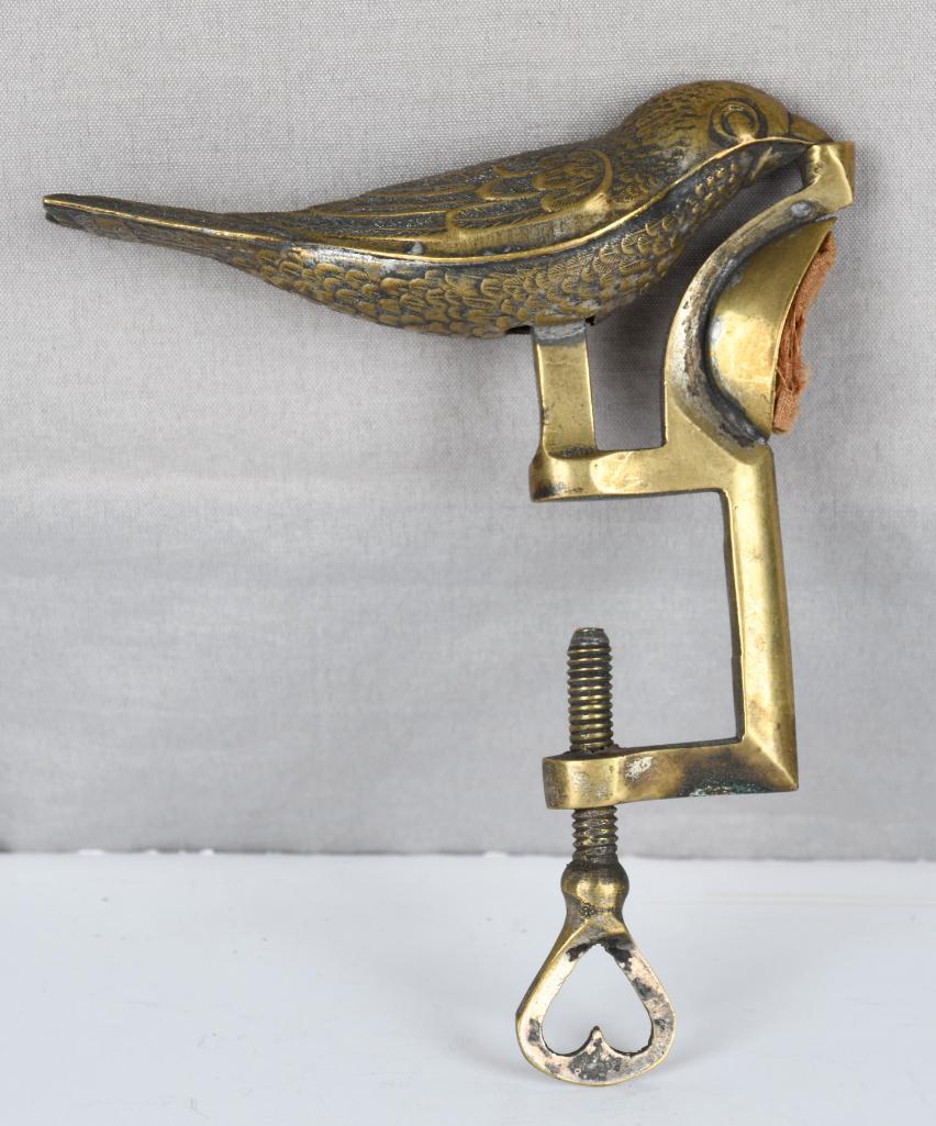 Antique Victorian Brass Sewing Bird w/Pin Cushion (1 of 6)