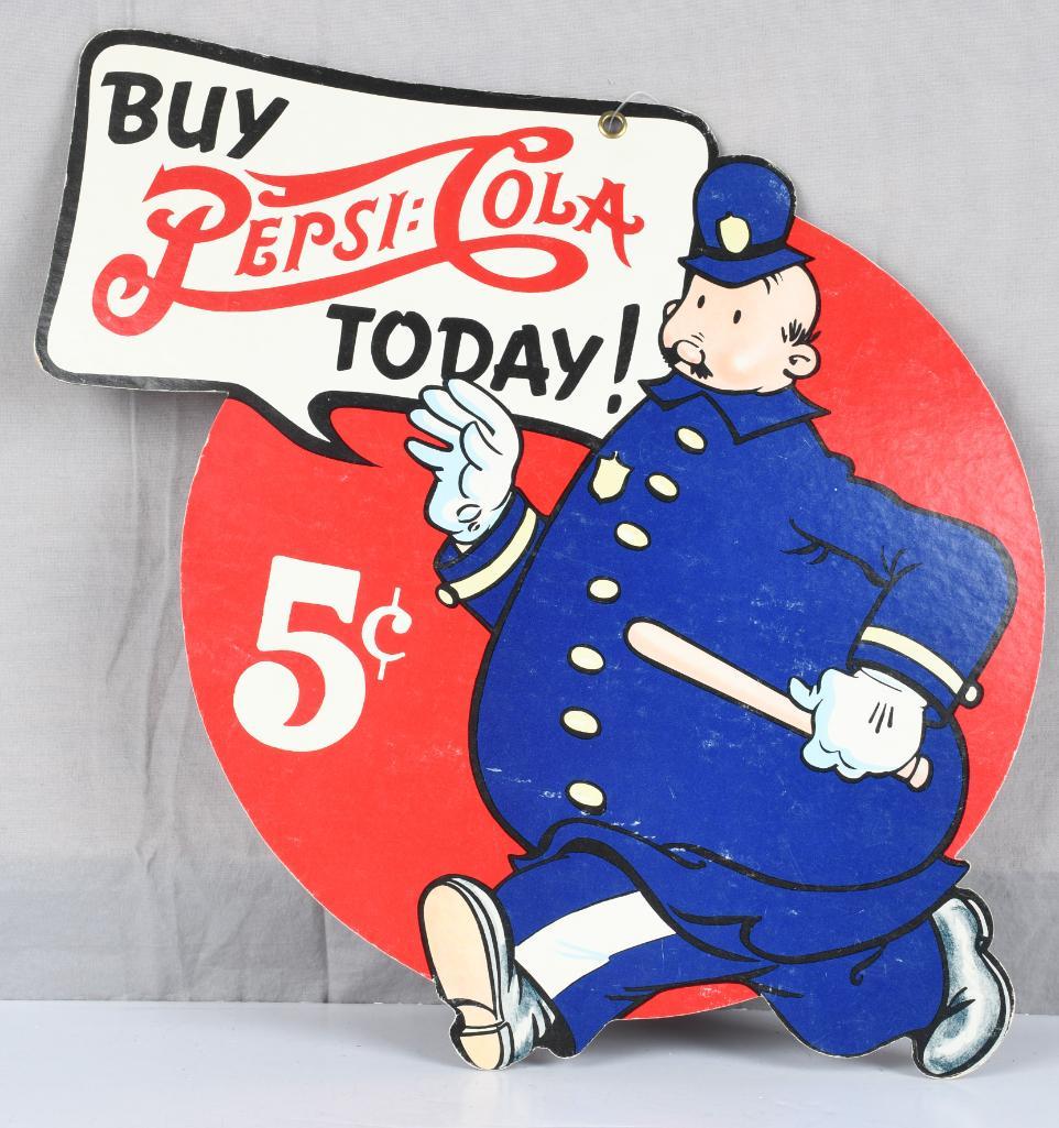 Double-Sided Pepsi:Cola Keystone Cop Cardboard Sign (1 of 7)