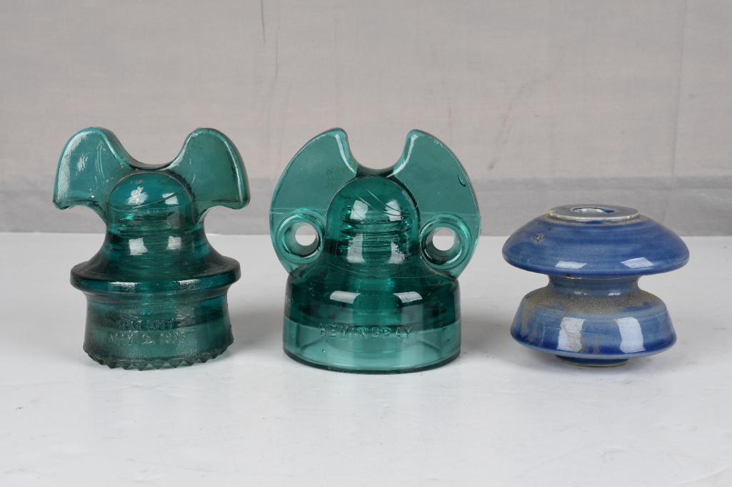 2-Rabbit Ear Glass Insulators (1 of 9)