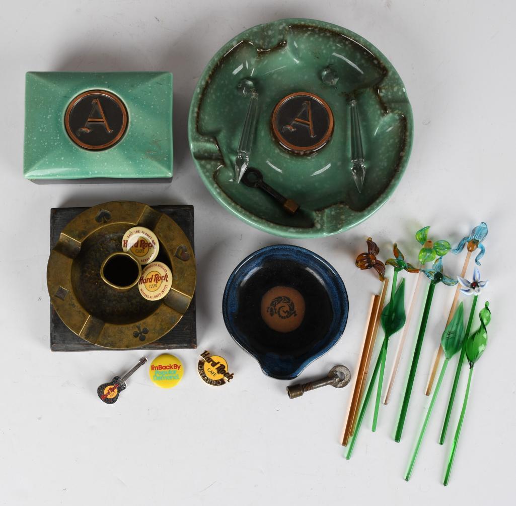 Box lot of Mid-Century Ceramic Ashtrays. (1 of 7)