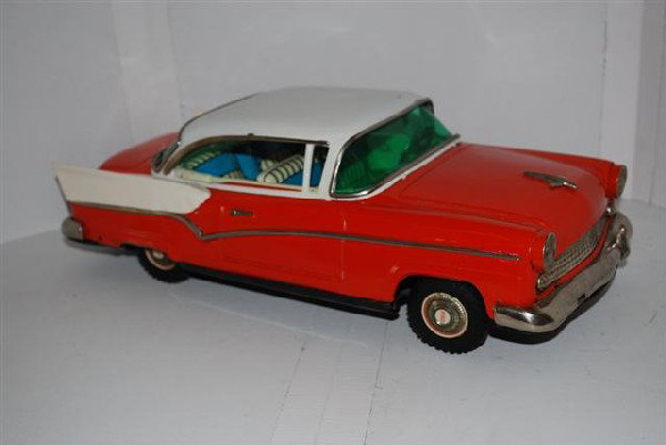 Large 1957 Chevrolet Bel-Air Two Door Japanese ti: Large 1957 Chevrolet Bel-Air Two Door Japanese tin litho friction Car, 15.5 inches,