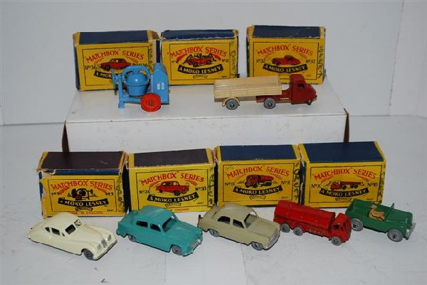 7-Matchbox all NIB, Jaguar, Esso truck, Ford Perf: 7-Matchbox all NIB, Jaguar, Esso truck, Ford Perfect, Jeep, Austin, mixer & truck,