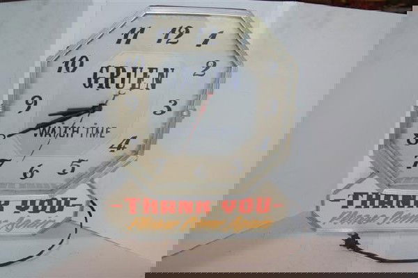 Gruen Watch Time Electric Clock Combo 19 1/2" x 1: Gruen Watch Time Electric Clock Combo 19 1/2" x 15 1/2"