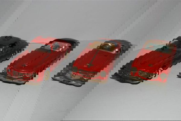 Schuco Rollyvox 1080, Elektro & #2095 tin litho k: Schuco Rollyvox 1080, Elektro & #2095 tin litho key wind cars, 8 inches long,