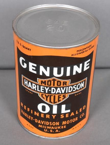 Genuine Harley-Davidson One Quart Round Metal Can (1 of 3)