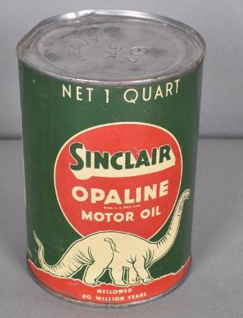 Sinclair Opaline Motor Oil One Quart Metal Can (white) (1 of 2)