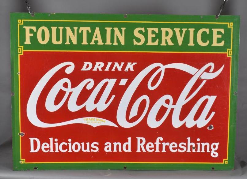 Drink Coca-Cola Fountain Service Porcelain Sign (1 of 4)