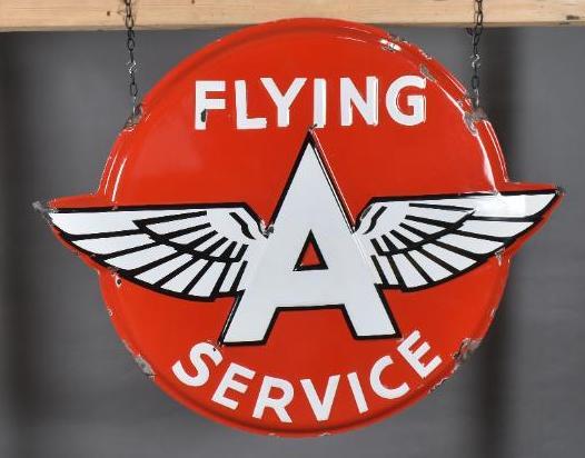Flying A Service Porcelain Button Sign (1 of 8)