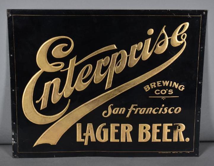 Early Enterprise Lager Beer San Francisco Metal Sign (1 of 3)