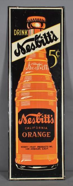 Drink Nesbitt's California Orange w/Bottle Metal Sign (1 of 3)