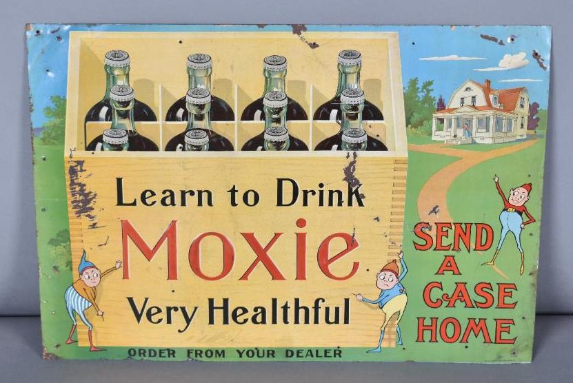 Learn to Drink Moxie "Send A Case Home" Metal Sign (1 of 3)