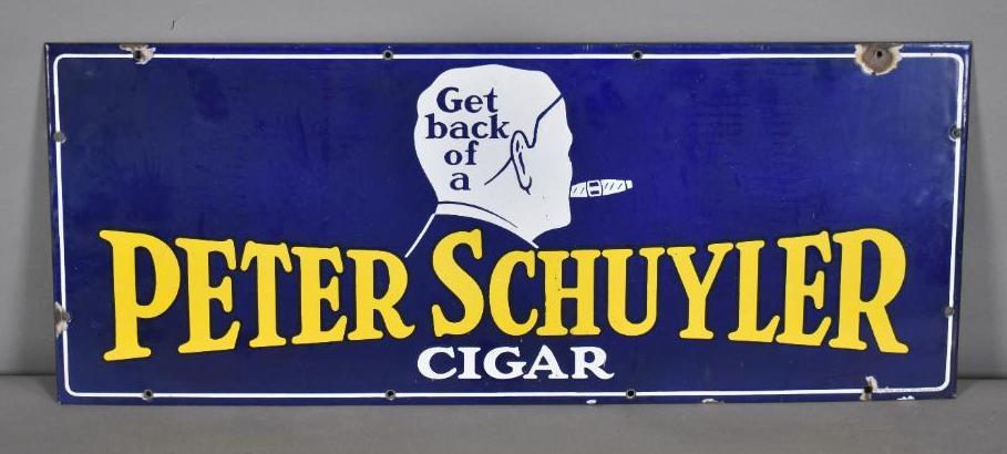 Peter Schuyler Cigar w/Logo Porcelain Sign (1 of 1)