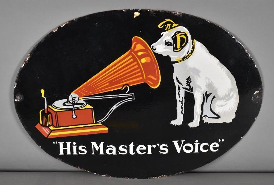 (RCA) His Master's Voice Porcelain Sign (1 of 3)