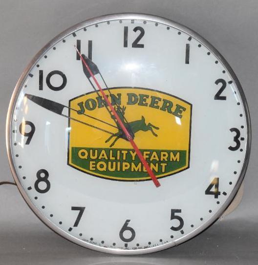 John Deere w/Four Legged Logo QFE Lighted Clock (1 of 3)