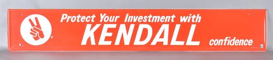 Protect Your Investment with Kendall Confidence Metal: rated 8.5, 12"x71.5", SST self-framed sign has good color and shine, light wear, marked Grace. The Authentication Company #008545