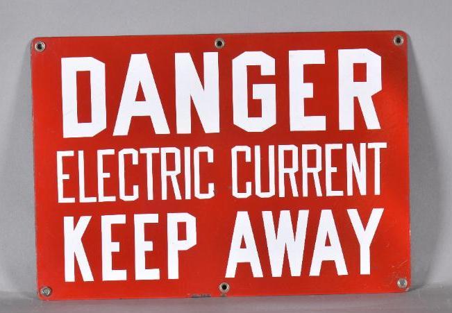 Danger Electric Current Keep Away Porcelain Sign (1 of 5)