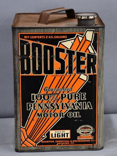 Booster 100% Pennsylvania Motor Oil Two-Gallon Can (1 of 3)