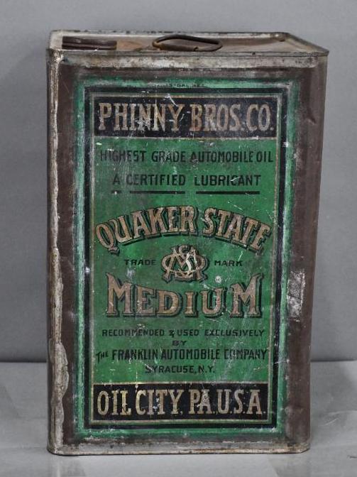 Quaker State Phinny Bros Motor Oil Five Gallon Metal (1 of 3)
