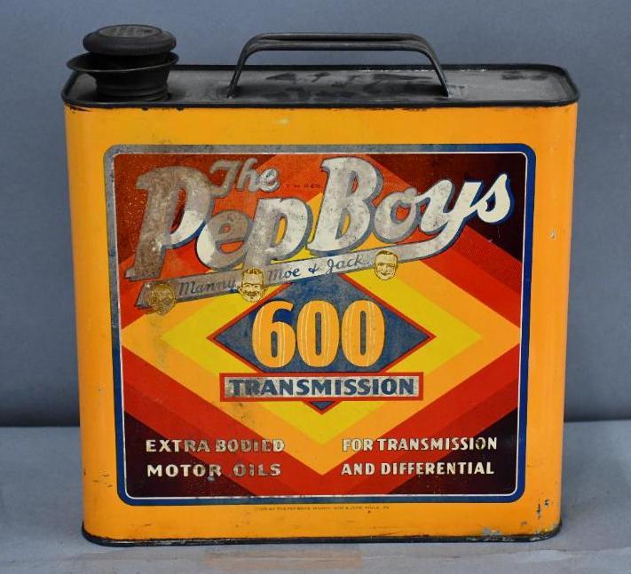 Pep Boys 600 Transmission Oil One Gallon Flat Metal Can (1 of 3)