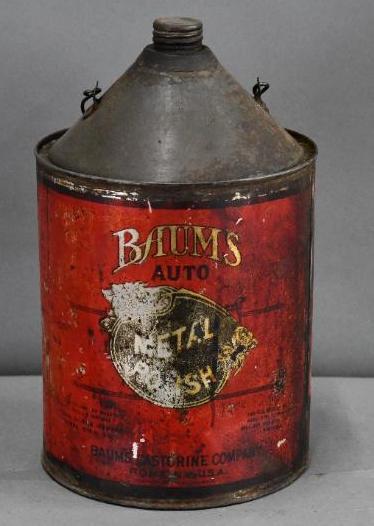 Baum's Auto Polish One Gallon Cone-Top Metal Can (1 of 3)