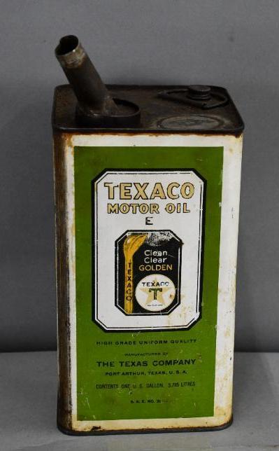 Texaco Motor Oil One Gallon Square Metal Can (1 of 3)