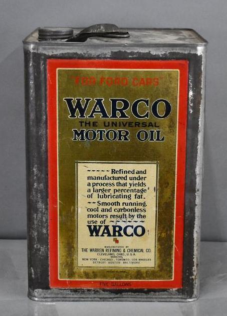 Warco Motor Oil Five Gallon Square Metal Can (1 of 3)