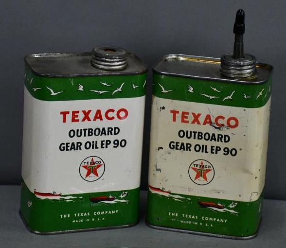 2-Texaco Outboard Gear Oil EP 90 Quart Cans (1 of 3)