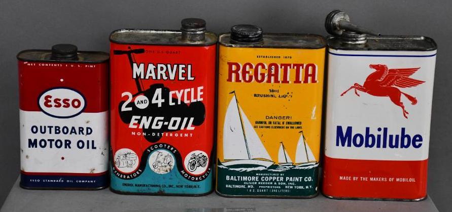 Mobil, Marvel, Regatta & Esso Metal Cans (1 of 2)