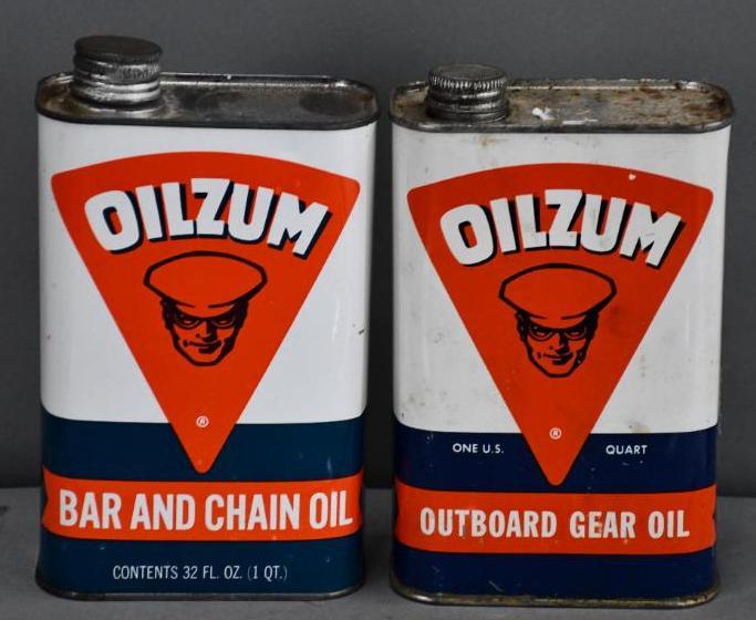 Oilzum Outboard & Bar Chain Oil One Quart Metal Can (1 of 2)