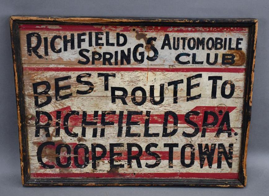 Richfield Springs Automobile Club Wood Sign (1 of 2)