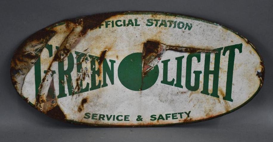 Green Light Official Station Porcelain Sign (1 of 2)