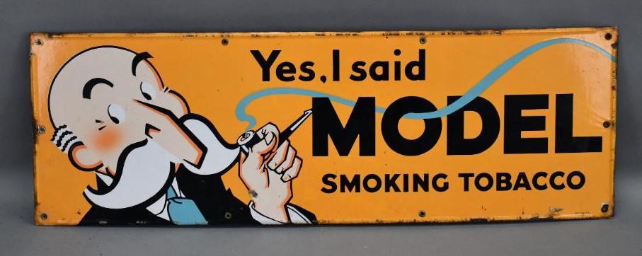 Model Smoking Tobacco Porcelain Sign (1 of 3)