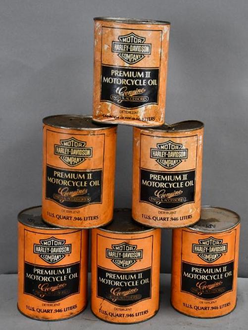 6-Harley Davidson Motor Oil One Quart Composite Cans (1 of 2)