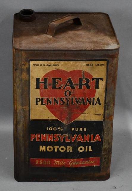 Heart O' Pennsylvania Motor Oil Five Gallon Square (1 of 3)