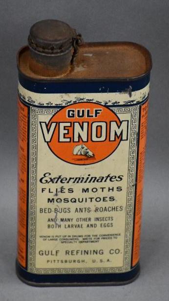 Gulf Venon Exterminates Bugs Metal Flat Can (1 of 3)