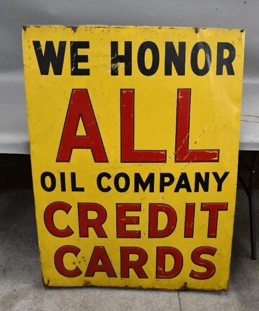 We Honor All Oil Company Credit Cards Metal Sgin (1 of 2)
